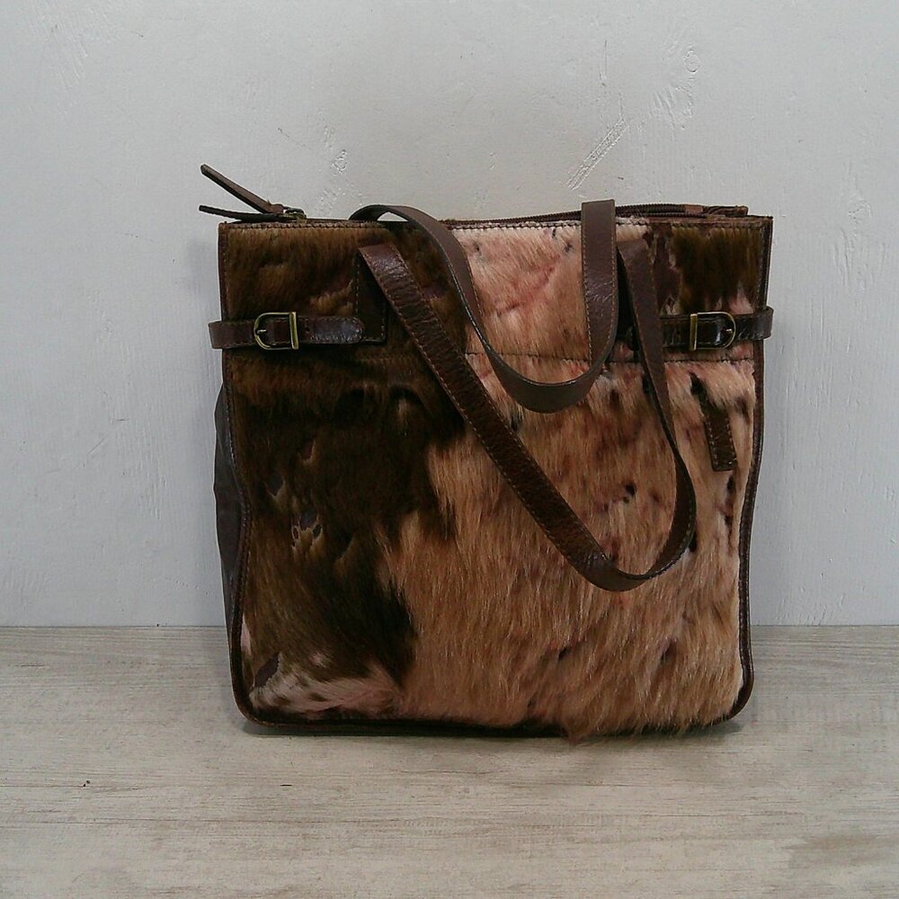 Roberta Gandolfi Handcrafted Italian luxury Leather "hair-on-hide Shoulder bag